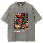 Unisex Yayoi Kusama Flower Printed Washed Tee