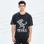 Unisex Tora Tiger Printed Washed Tee