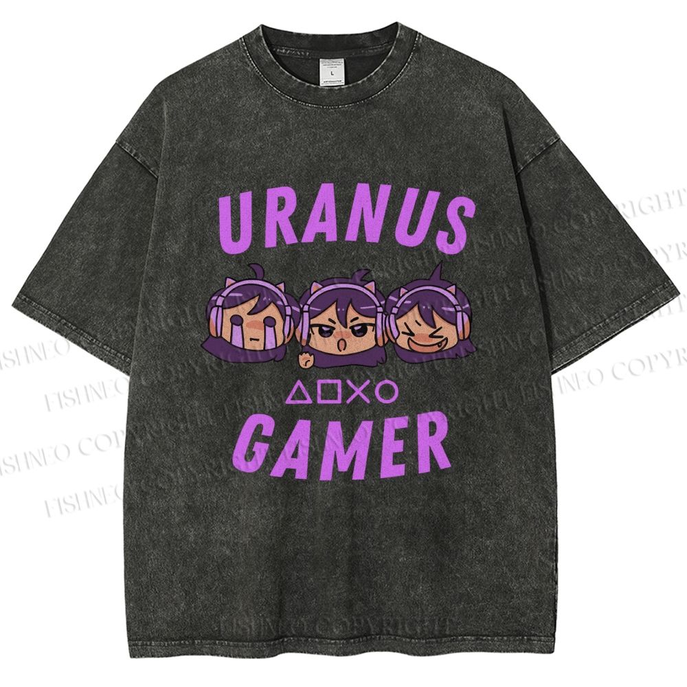Unisex Gamer Girls Printed Washed Tee