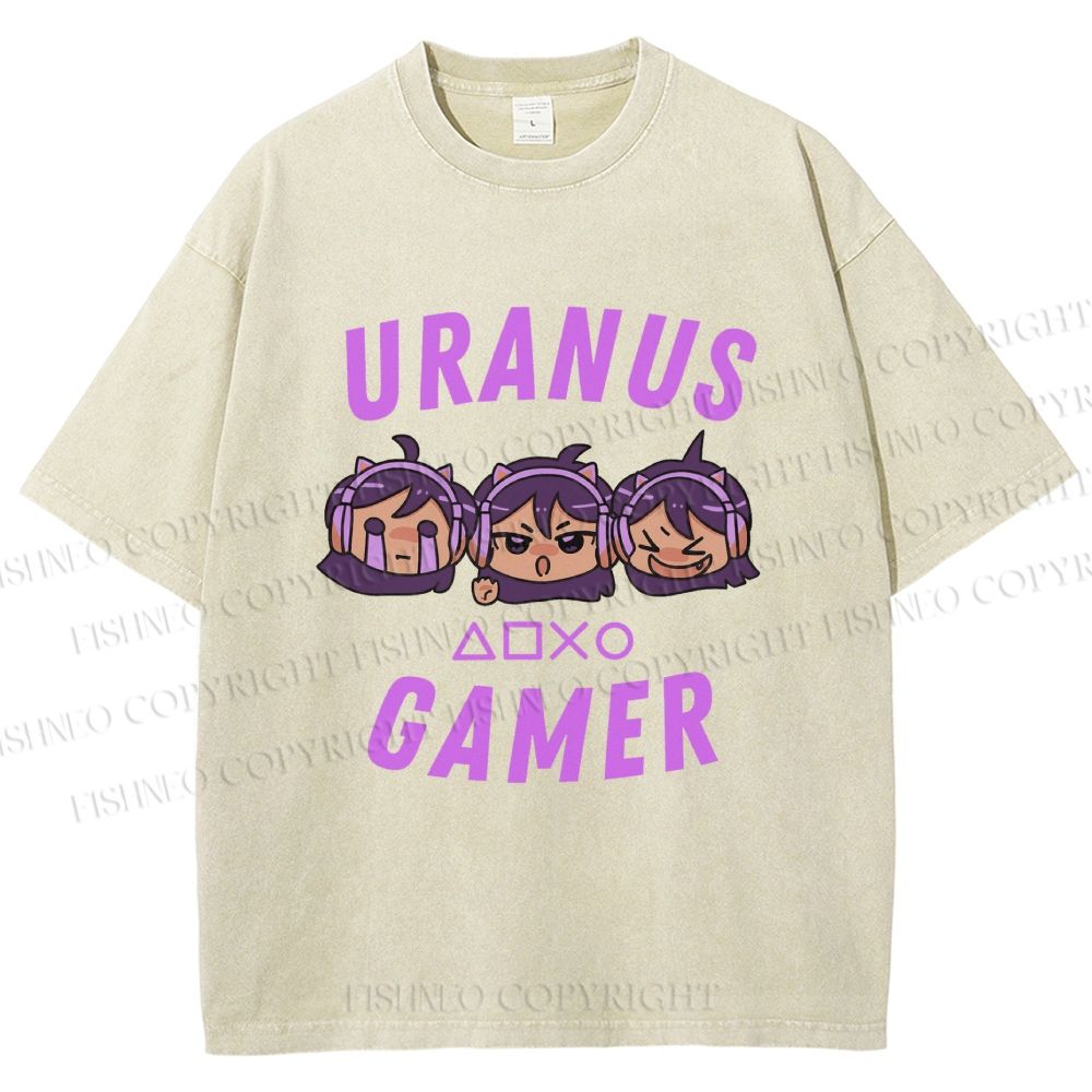 Unisex Gamer Girls Printed Washed Tee
