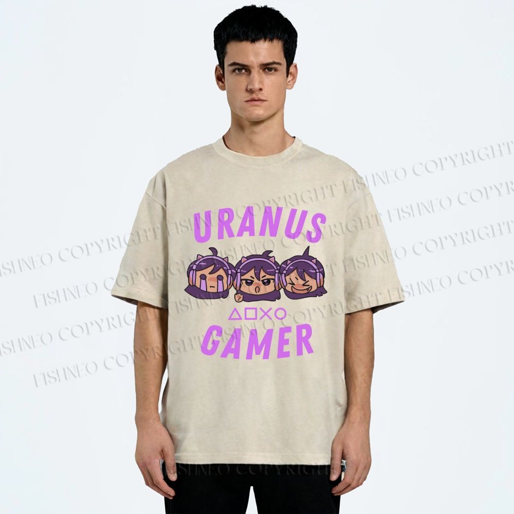Unisex Gamer Girls Printed Washed Tee