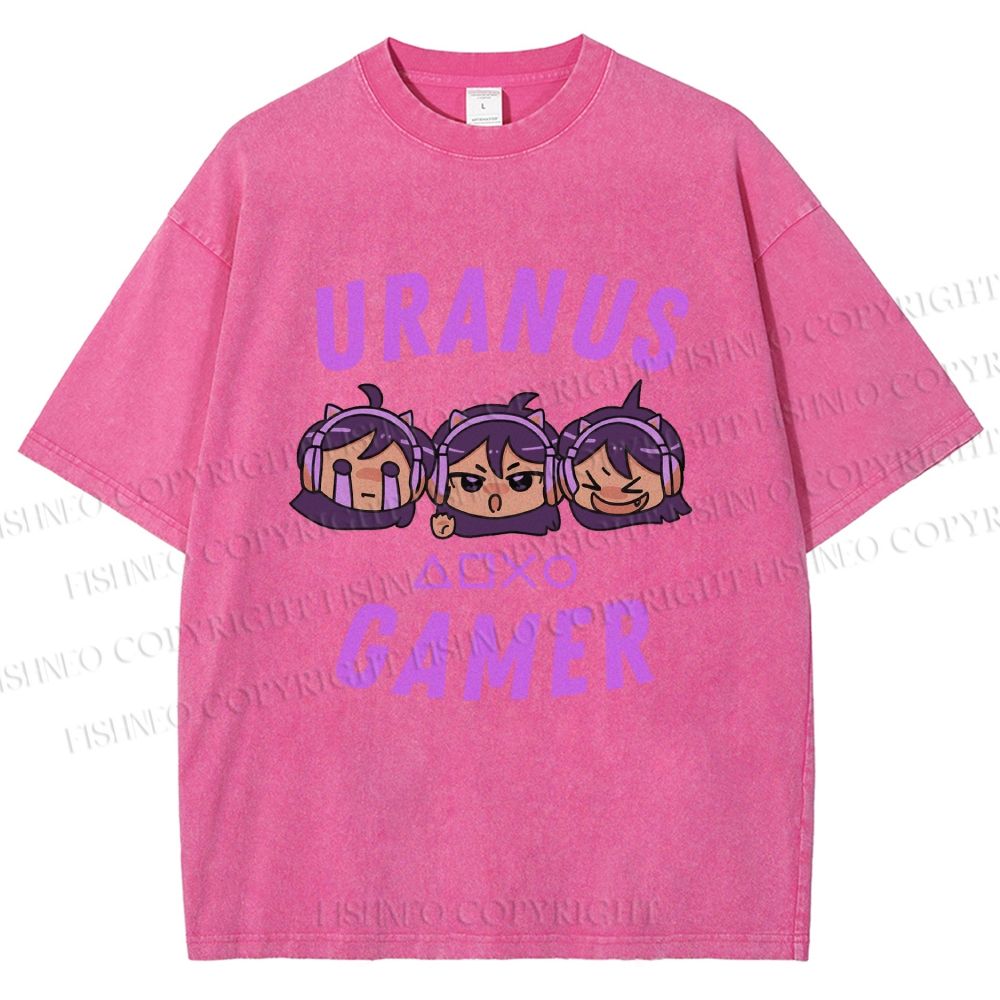 Unisex Gamer Girls Printed Washed Tee