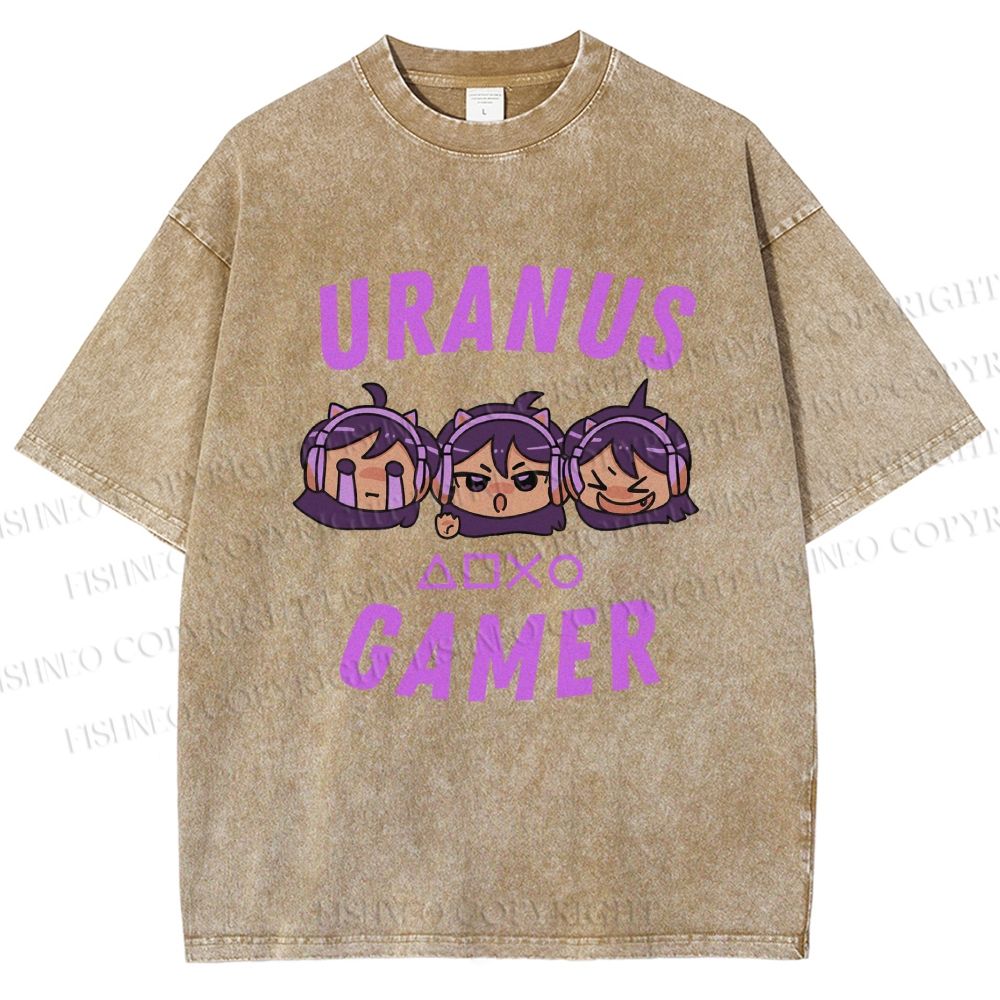 Unisex Gamer Girls Printed Washed Tee