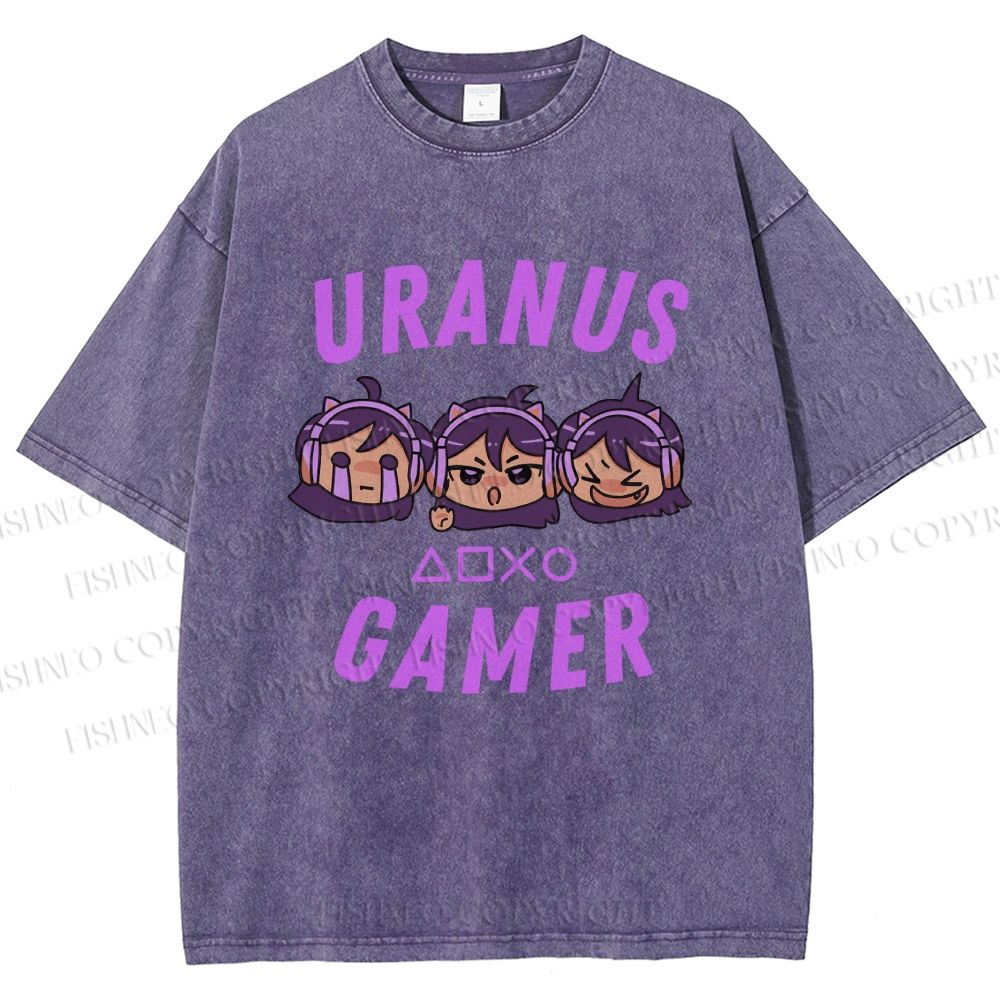 Unisex Gamer Girls Printed Washed Tee
