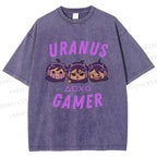 Unisex Gamer Girls Printed Washed Tee