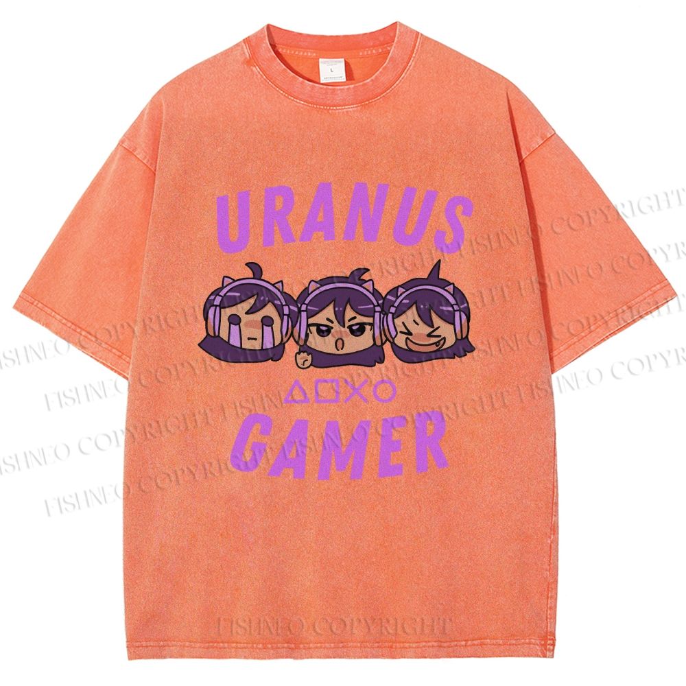 Unisex Gamer Girls Printed Washed Tee