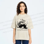 Unisex Wasting My Potential Rat Printed Washed Tee