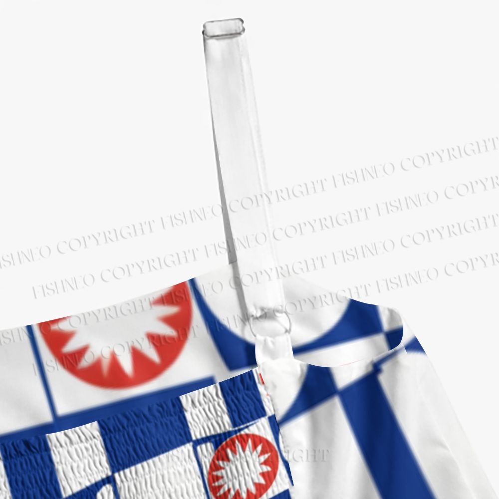 Retro Geometric Check Sun Print Square Maxi Dresses