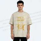 Unisex Cool it Cowboy Dog Printed Washed Tee