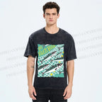 Unisex Sardine Fish in Net Printed Washed Tee