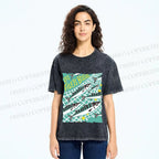Unisex Sardine Fish in Net Printed Washed Tee