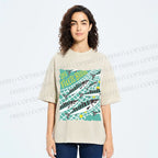 Unisex Sardine Fish in Net Printed Washed Tee