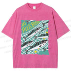 Unisex Sardine Fish in Net Printed Washed Tee
