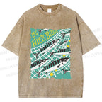 Unisex Sardine Fish in Net Printed Washed Tee