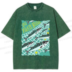 Unisex Sardine Fish in Net Printed Washed Tee