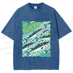 Unisex Sardine Fish in Net Printed Washed Tee
