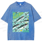 Unisex Sardine Fish in Net Printed Washed Tee