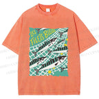 Unisex Sardine Fish in Net Printed Washed Tee