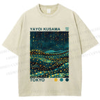 Unisex Yayoi Kusama Firefly All Over Printed Washed Tee