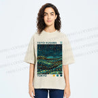 Unisex Yayoi Kusama Firefly All Over Printed Washed Tee
