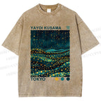 Unisex Yayoi Kusama Firefly All Over Printed Washed Tee