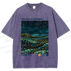 Unisex Yayoi Kusama Firefly All Over Printed Washed Tee