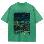 Unisex Yayoi Kusama Firefly All Over Printed Washed Tee