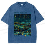 Unisex Yayoi Kusama Firefly All Over Printed Washed Tee