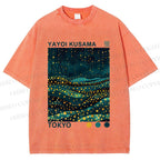 Unisex Yayoi Kusama Firefly All Over Printed Washed Tee