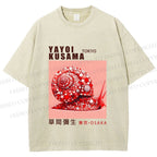 Unisex Yayoi Kusama Snails Printed Washed Tee