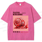 Unisex Yayoi Kusama Snails Printed Washed Tee