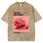 Unisex Yayoi Kusama Snails Printed Washed Tee
