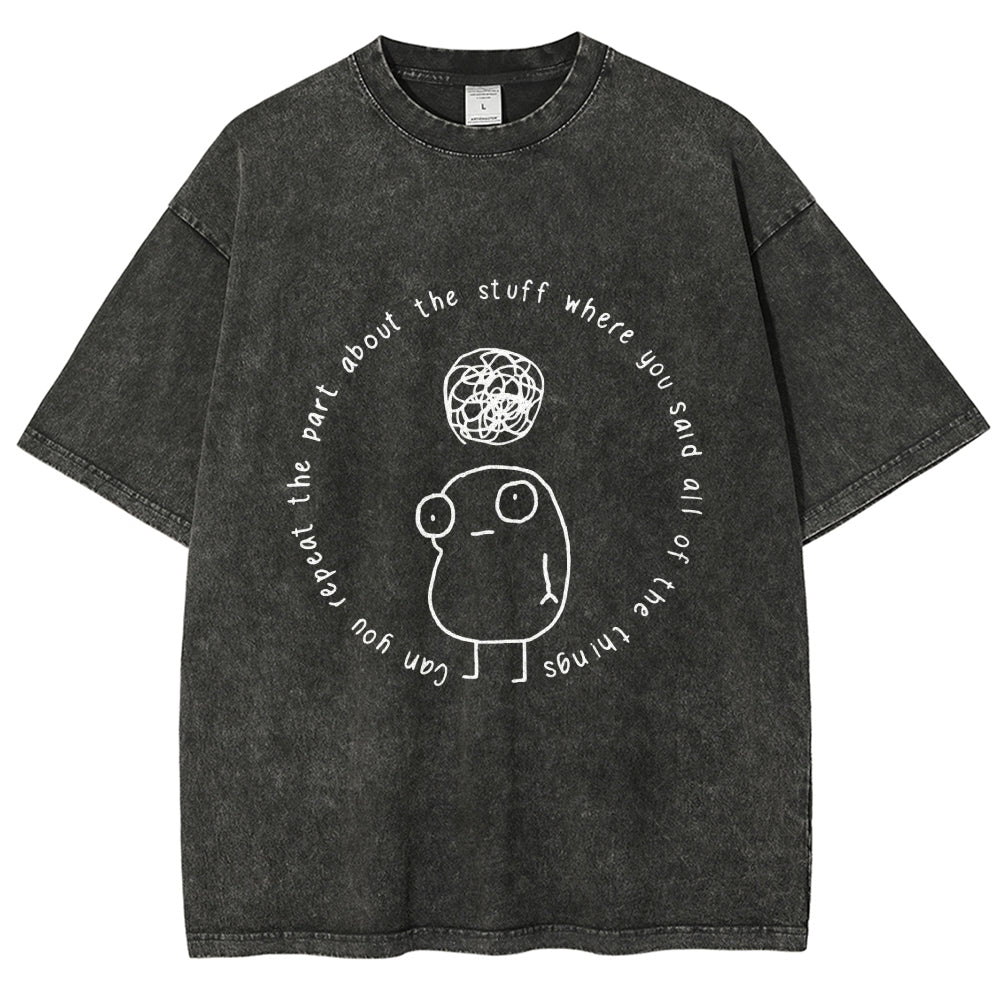 Unisex ADHD Humor Meme Vintage Washed T-shirt