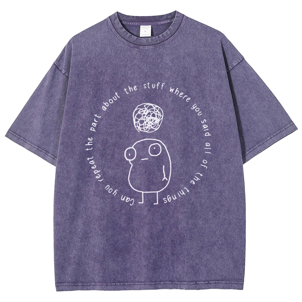 Unisex ADHD Humor Meme Vintage Washed T-shirt