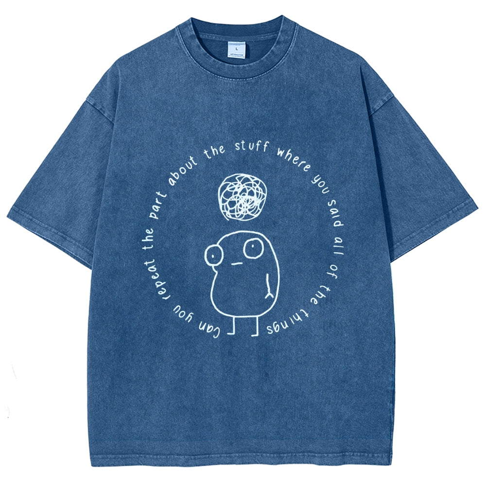 Unisex ADHD Humor Meme Vintage Washed T-shirt