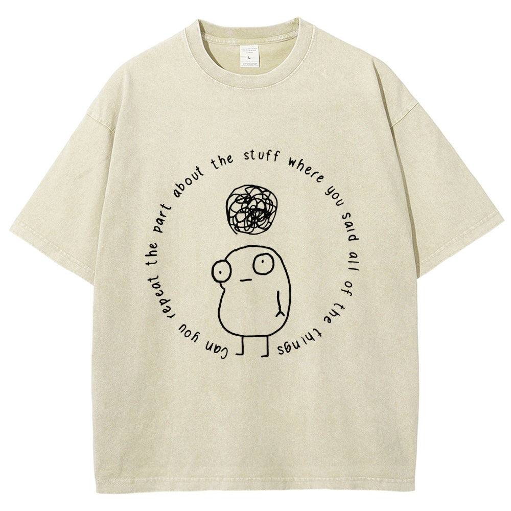 Unisex ADHD Humor Meme Vintage Washed T-shirt