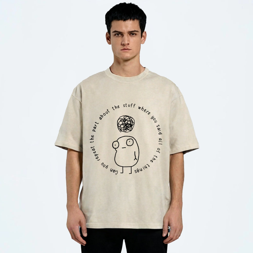 Unisex ADHD Humor Meme Vintage Washed T-shirt