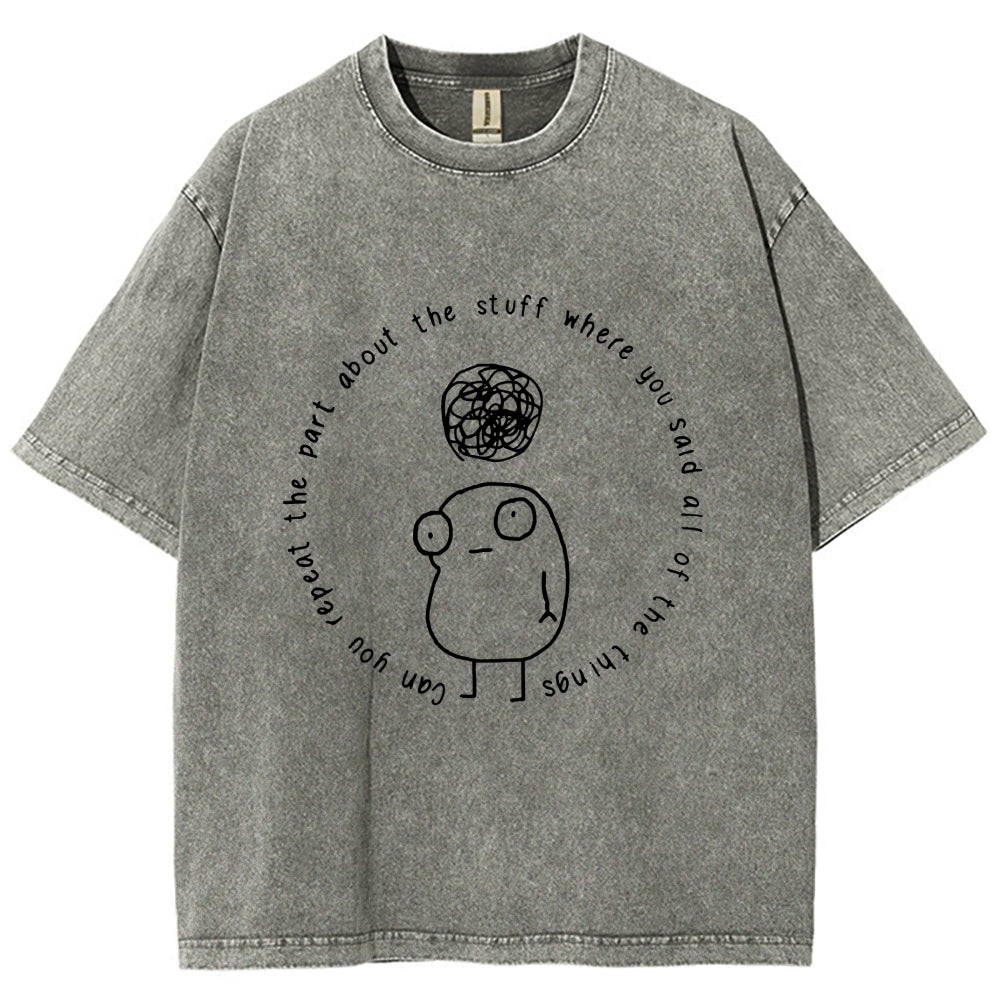 Unisex ADHD Humor Meme Vintage Washed T-shirt