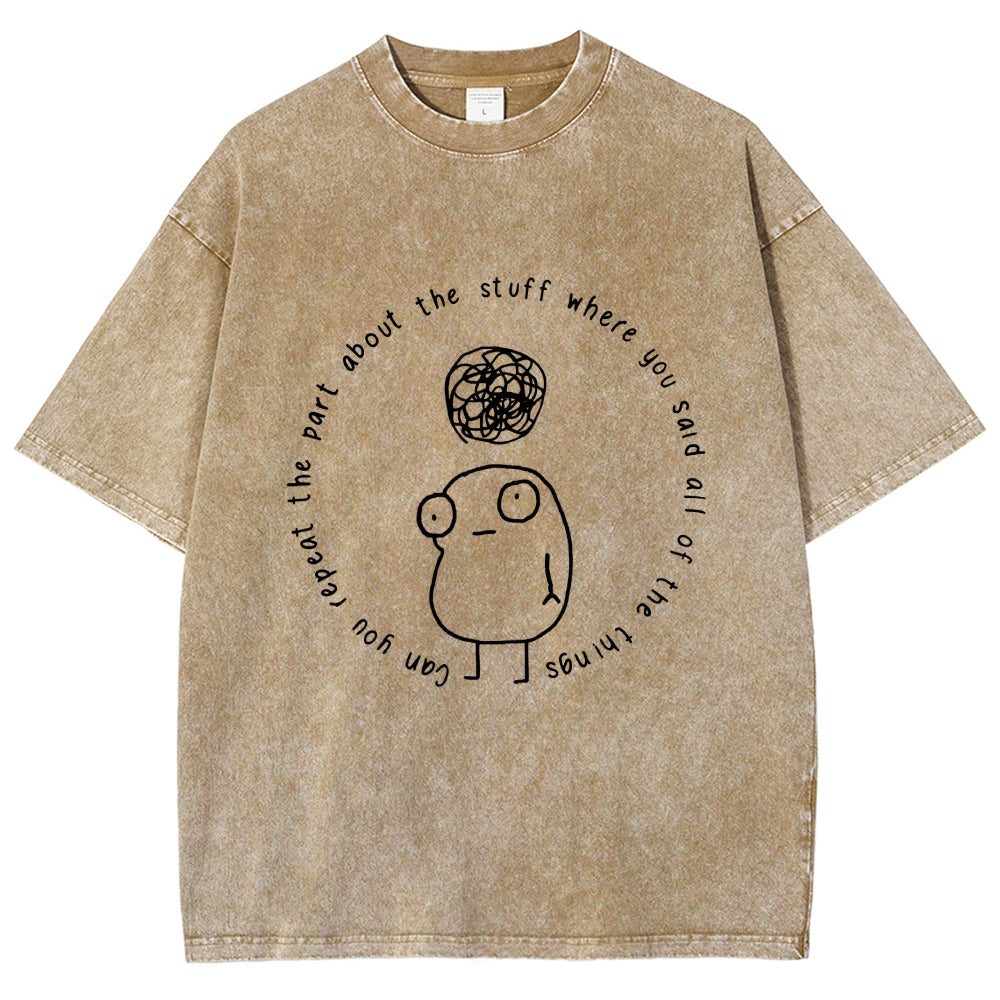 Unisex ADHD Humor Meme Vintage Washed T-shirt