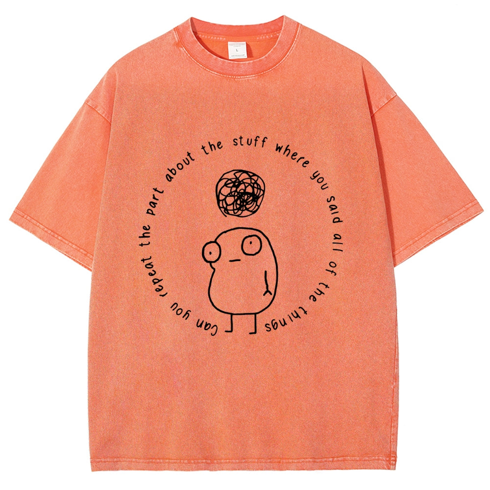 Unisex ADHD Humor Meme Vintage Washed T-shirt