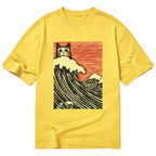 Charming Japanese Cat Art Cotton Casual T-shirt