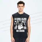 Unisex Cat And Dogs Printed Washed Tank Top