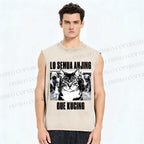 Unisex Cat And Dogs Printed Washed Tank Top