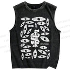 Unisex Crime And Punishment Printed Washed Tank Top