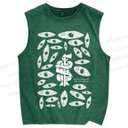 Unisex Crime And Punishment Printed Washed Tank Top