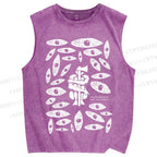 Unisex Crime And Punishment Printed Washed Tank Top