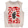 Unisex Crime And Punishment Printed Washed Tank Top