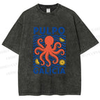 Unisex Spanish Octopus Printed Washed Tee