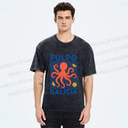 Unisex Spanish Octopus Printed Washed Tee