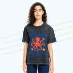 Unisex Spanish Octopus Printed Washed Tee